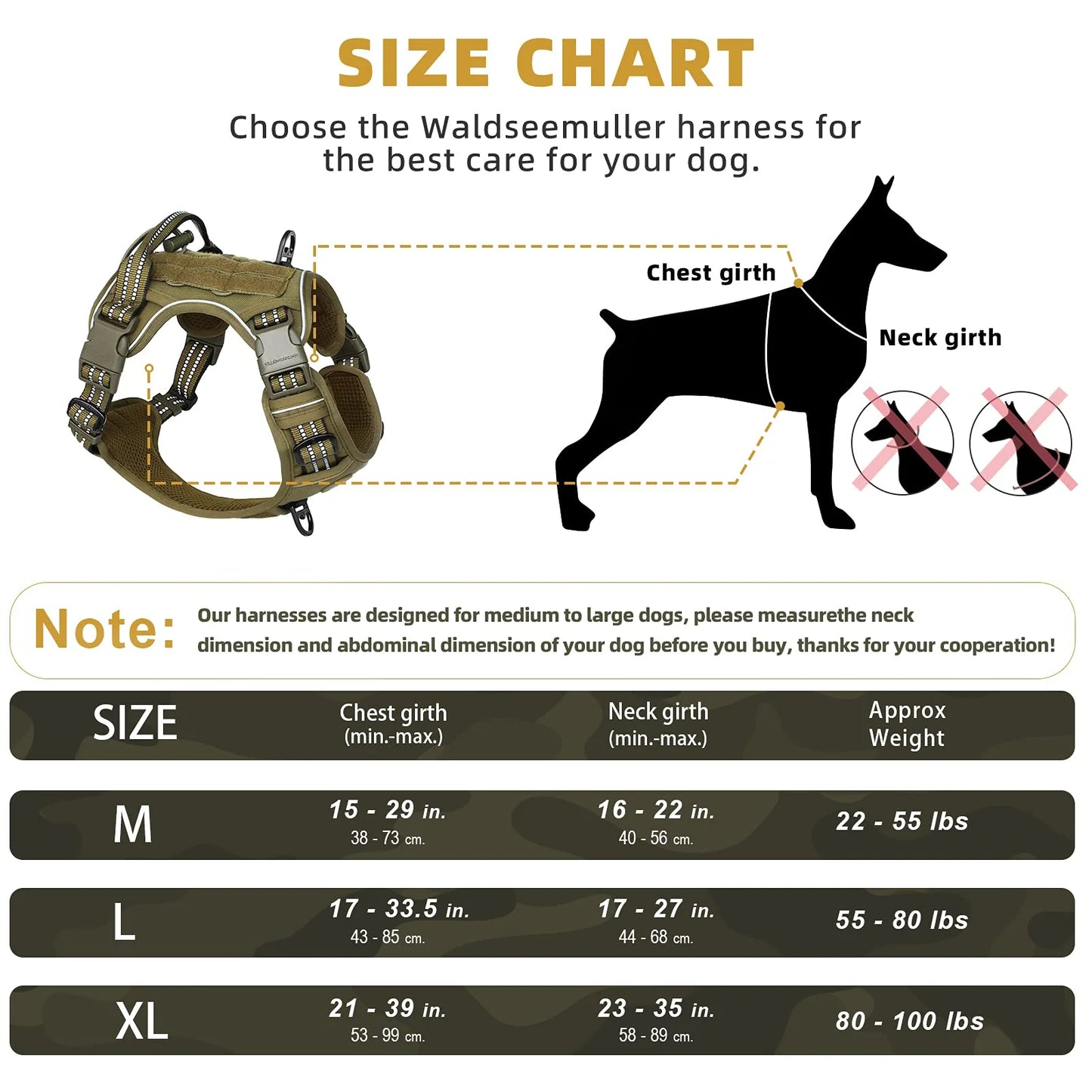 Kupingo™ Tactical Dog Harness, No Pull Dog Harness
