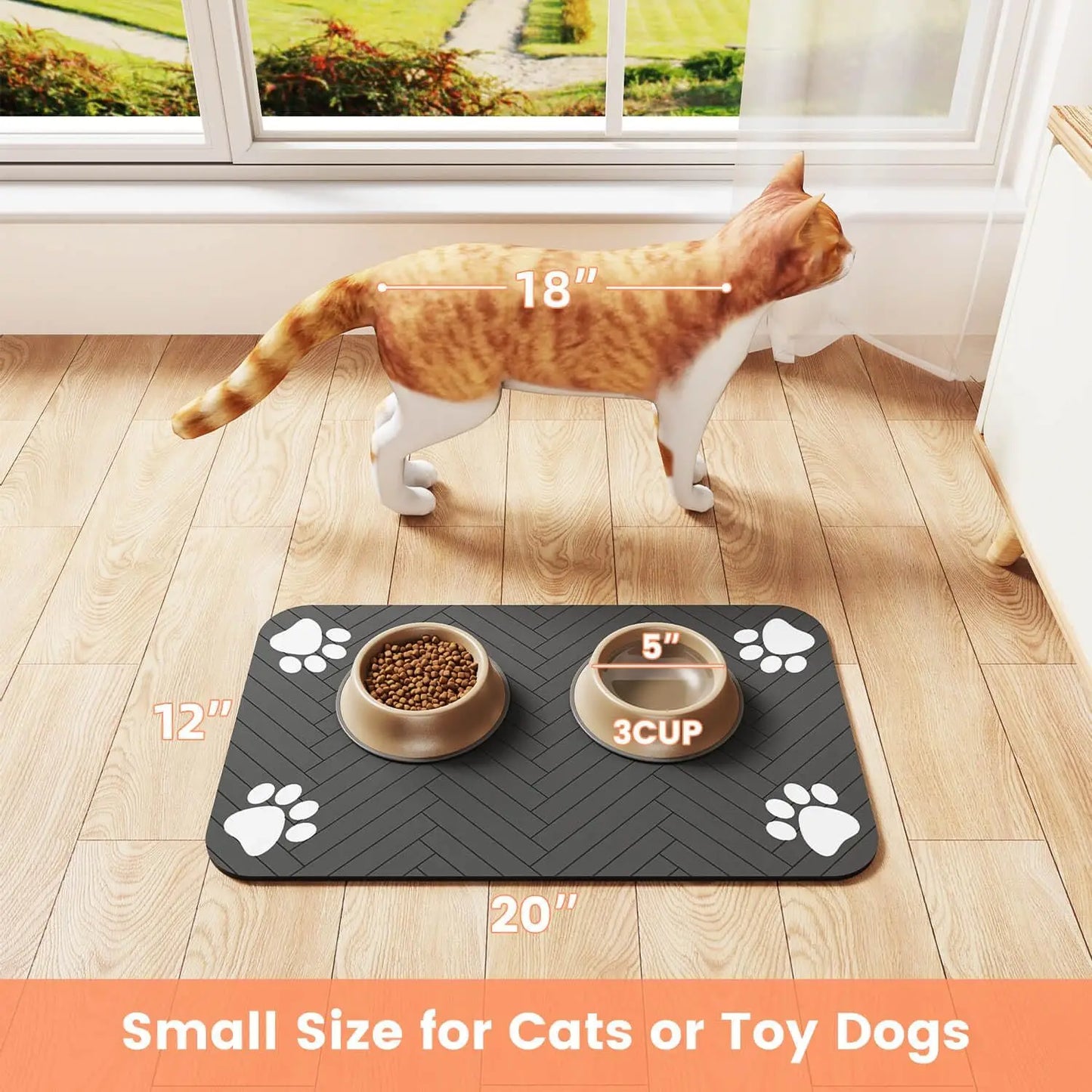 Absorbent Pet Feeding Mat – Waterproof, Quick-Dry Placemat for Dog & Cat Bowls