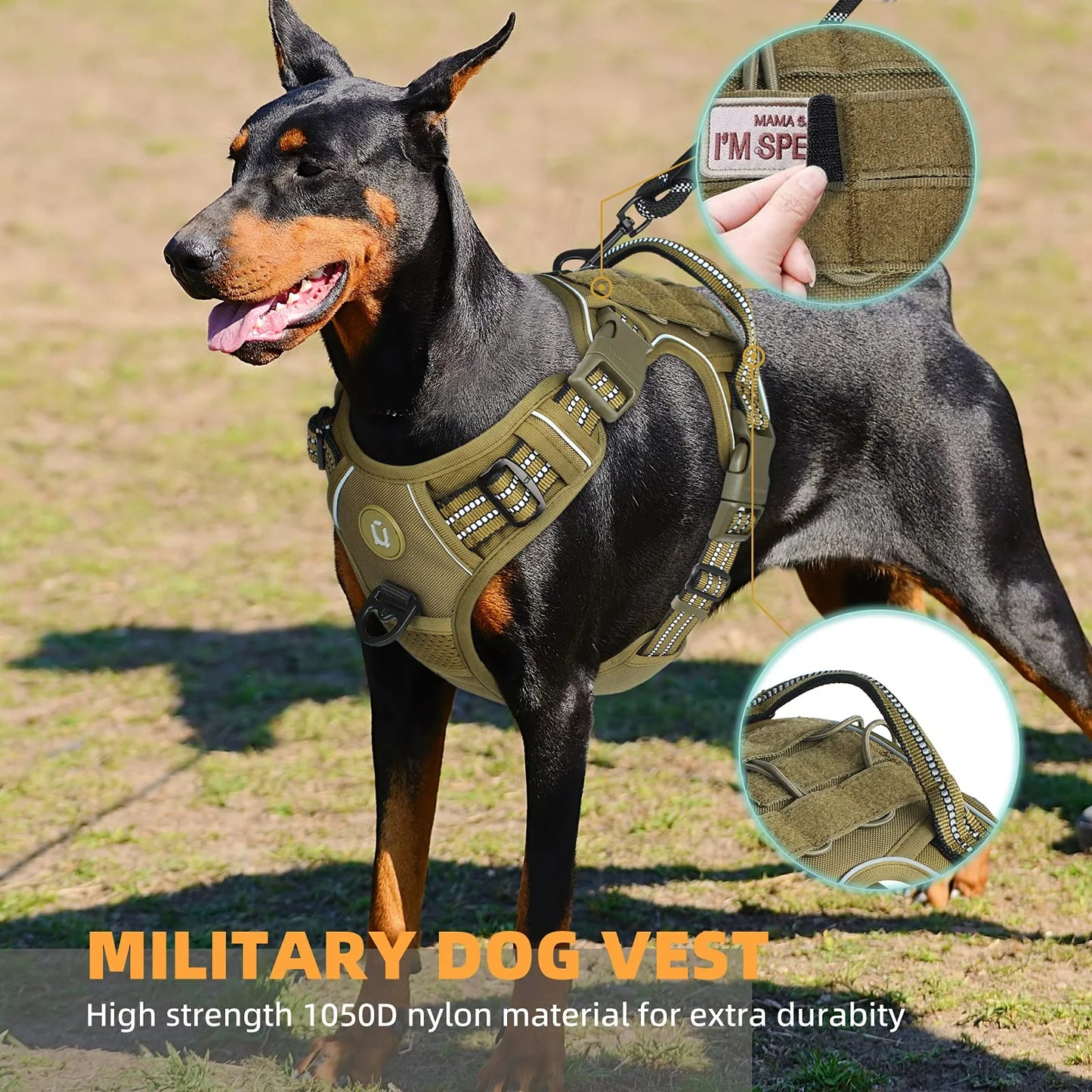 Kupingo™ Tactical Dog Harness, No Pull Dog Harness