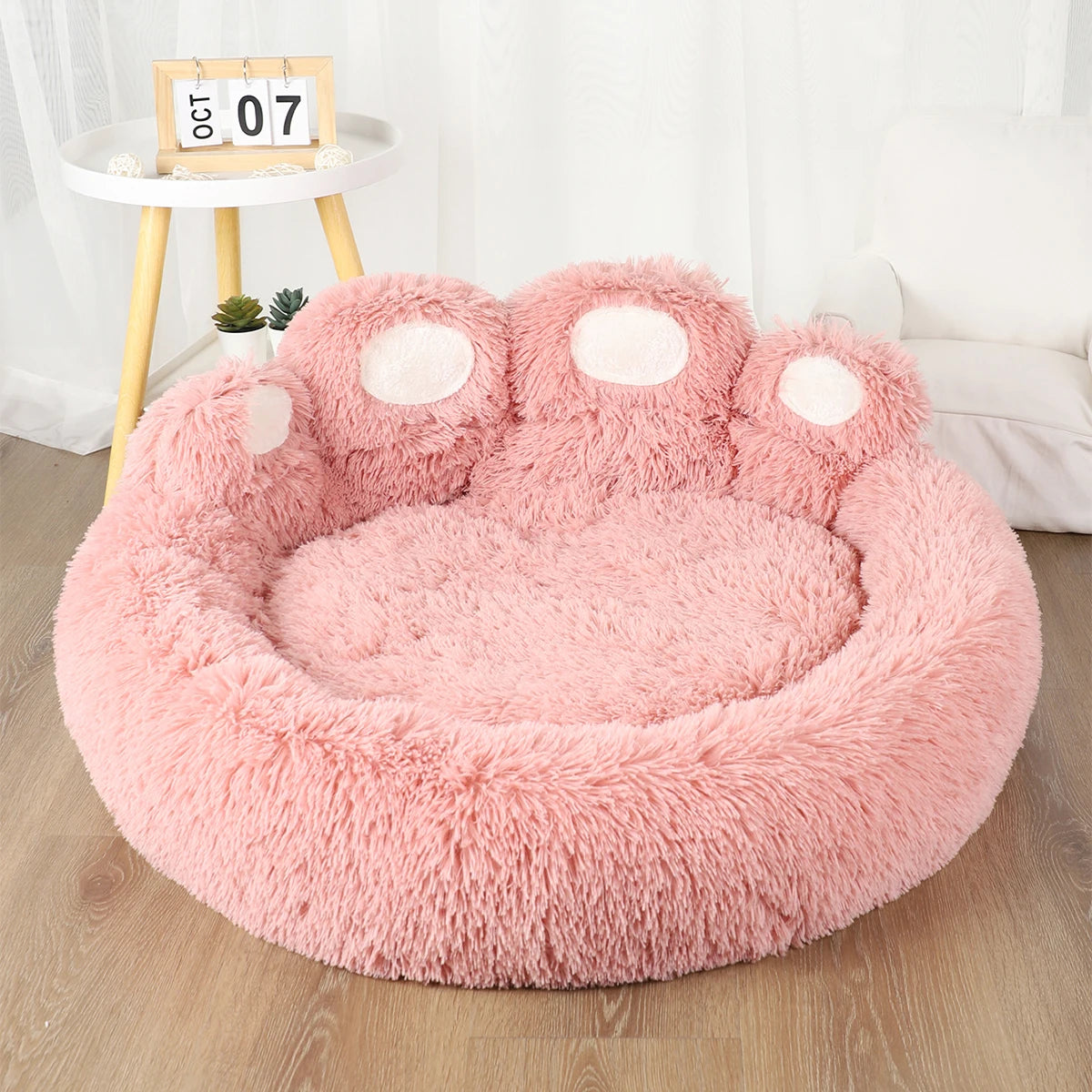 Fluffy Pet Bed – Soft Sofa-Style Basket for Dogs, Cats & Puppies