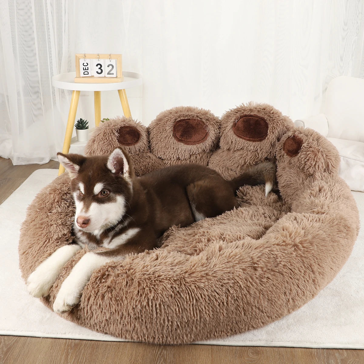 Fluffy Pet Bed – Soft Sofa-Style Basket for Dogs, Cats & Puppies