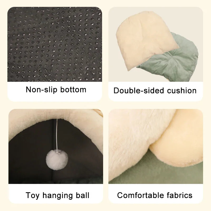 Washable Pet Lounger Cushion – Warm & Cozy Bed for Cats and Small Dogs